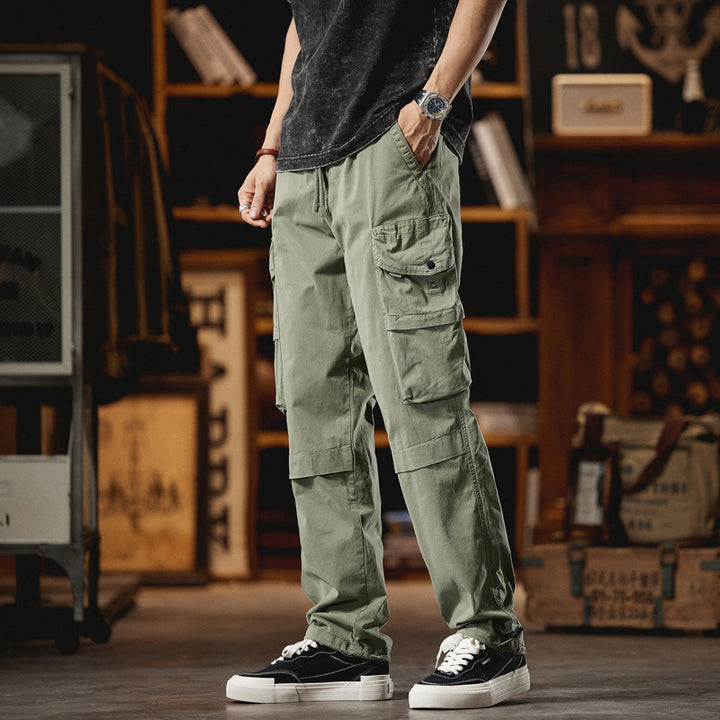 Herren Lässige Cargohose im Utility-Look mit Tunnelzugbund, Multifachtaschen und Kniepaneelen Drune