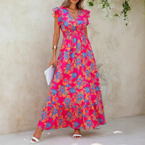 Damen Maxikleid mit floralem Muster Drune