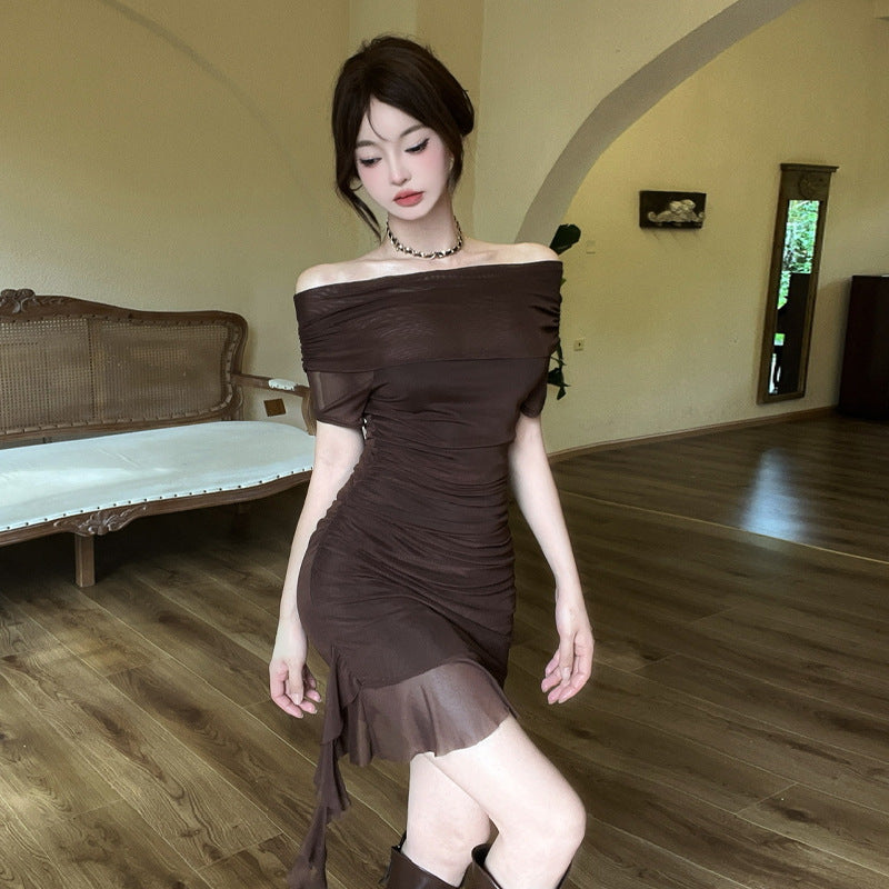 Drune | Mesh Off-Shoulder Bodycon Kleid