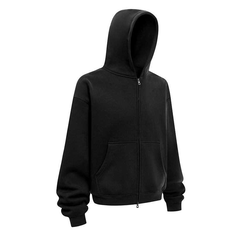 Damen entspannte Kapuzenjacke aus weichem Sweatmaterial mit praktischen Seitentaschen Drune