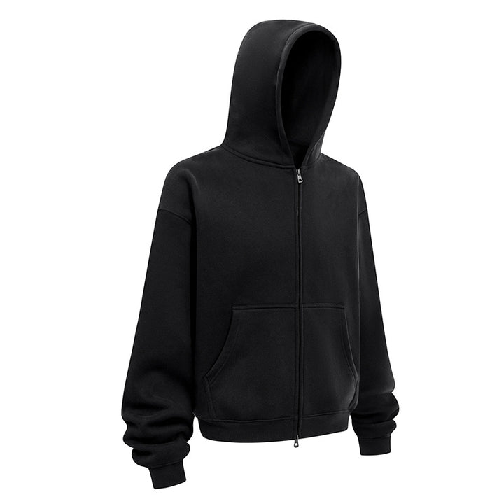Damen entspannte Kapuzenjacke aus weichem Sweatmaterial mit praktischen Seitentaschen Drune