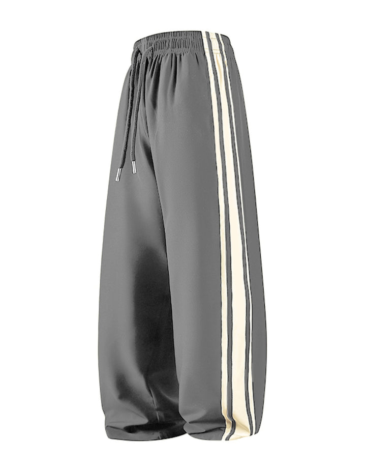 Damen Weite Trackpants mit Tunnelzugbund und seitlichen Kontraststreifen Drune