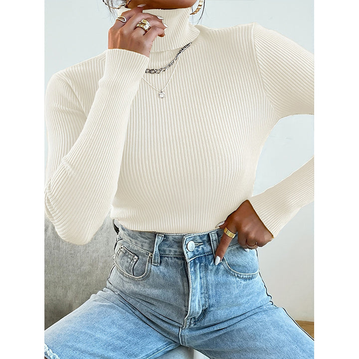 Damen Rollkragenpullover mit modernem Rippdesign Drune