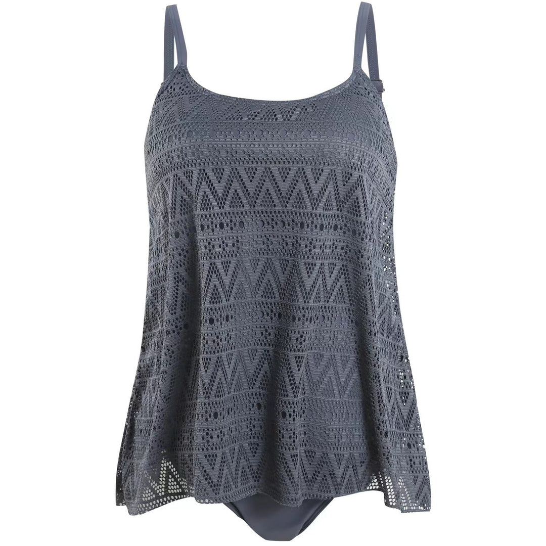 Damen elegantes Strandtop mit modischem Lochmuster Drune