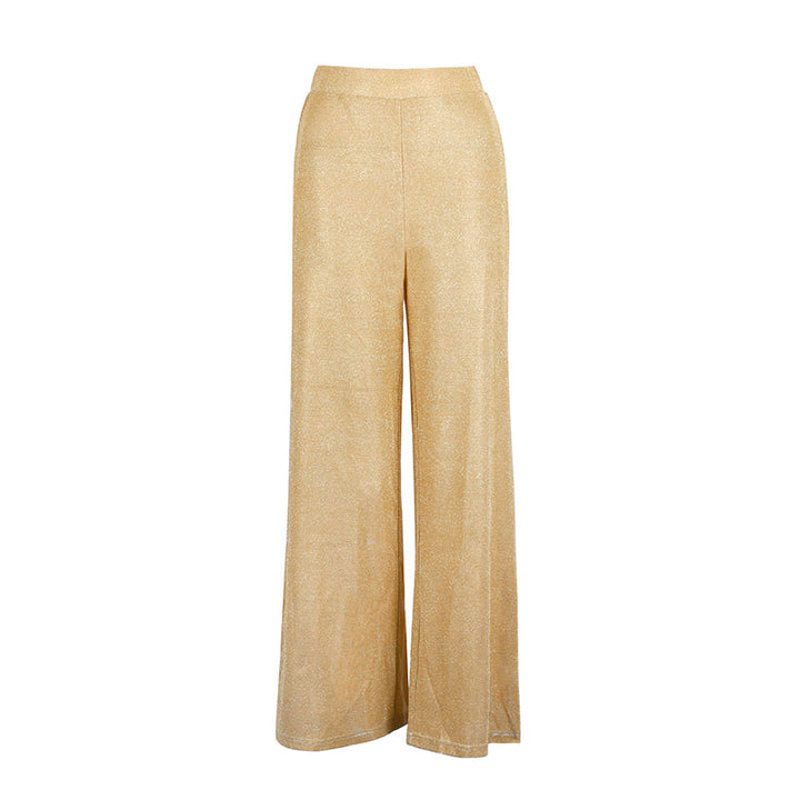 Damen Elegante weite Hose im funkelnden Metallic-Look Drune