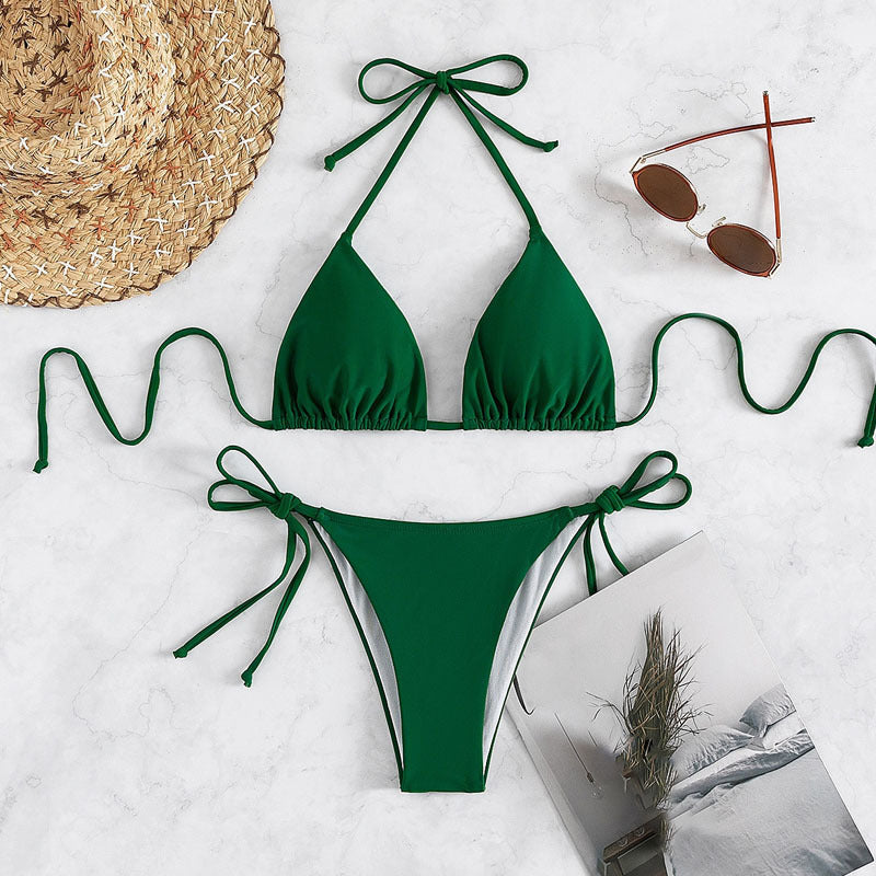 Damen Triangel-Bikini mit verstellbaren Schärpen Drune