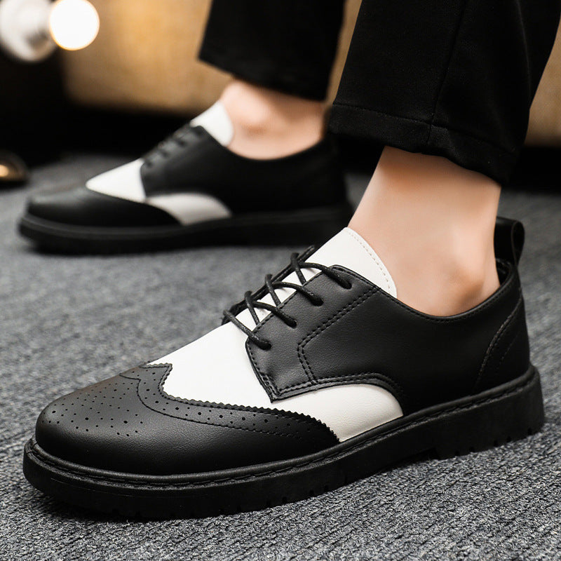 Herren Schnürschuhe mit klassischer Brogue-Zehenpartie und modischem Farbkontrast Drune