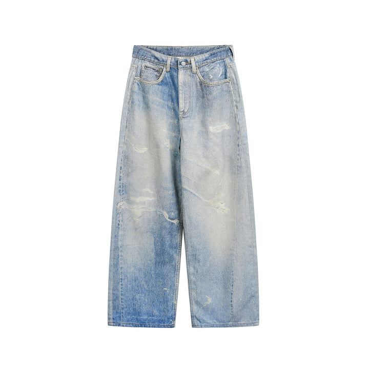 Damen Weite Cropped‑Jeans mit hoher Taille, geradem Bein und Destroy‑Details Drune
