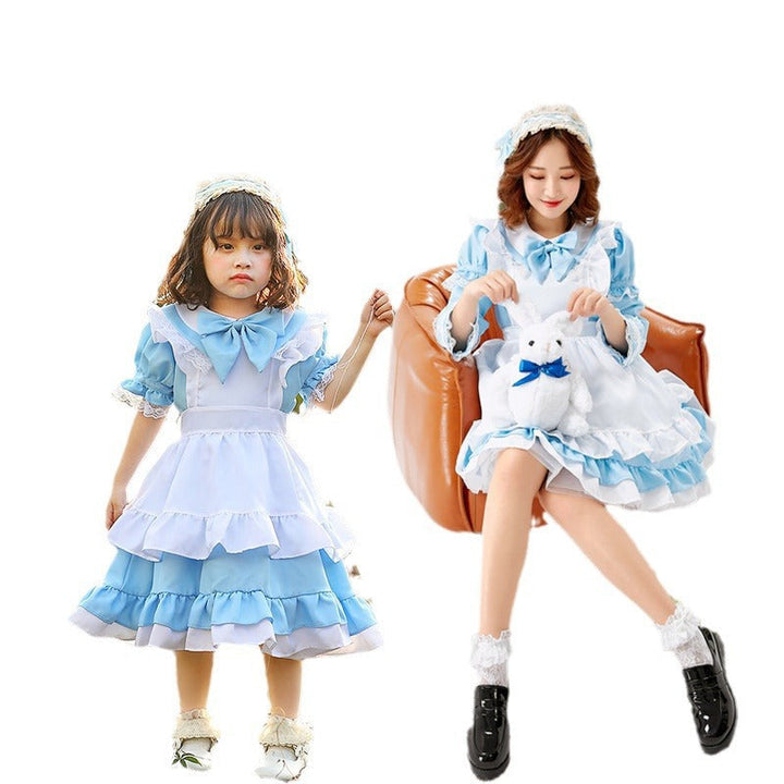 Mädchen niedliches Märchenhaftes Kleid mit Rüschen und Schleifen Drune