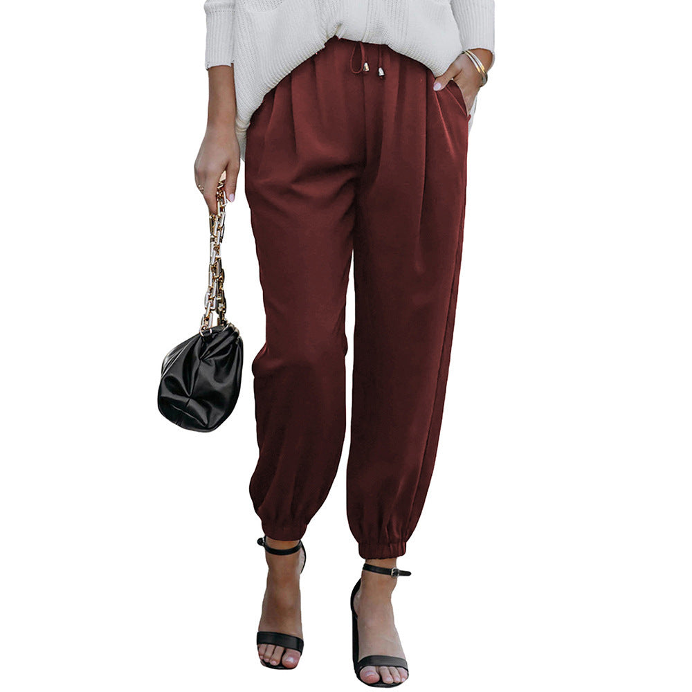 Damen lässige Chino-Hose mit elastischen Bündchen Drune
