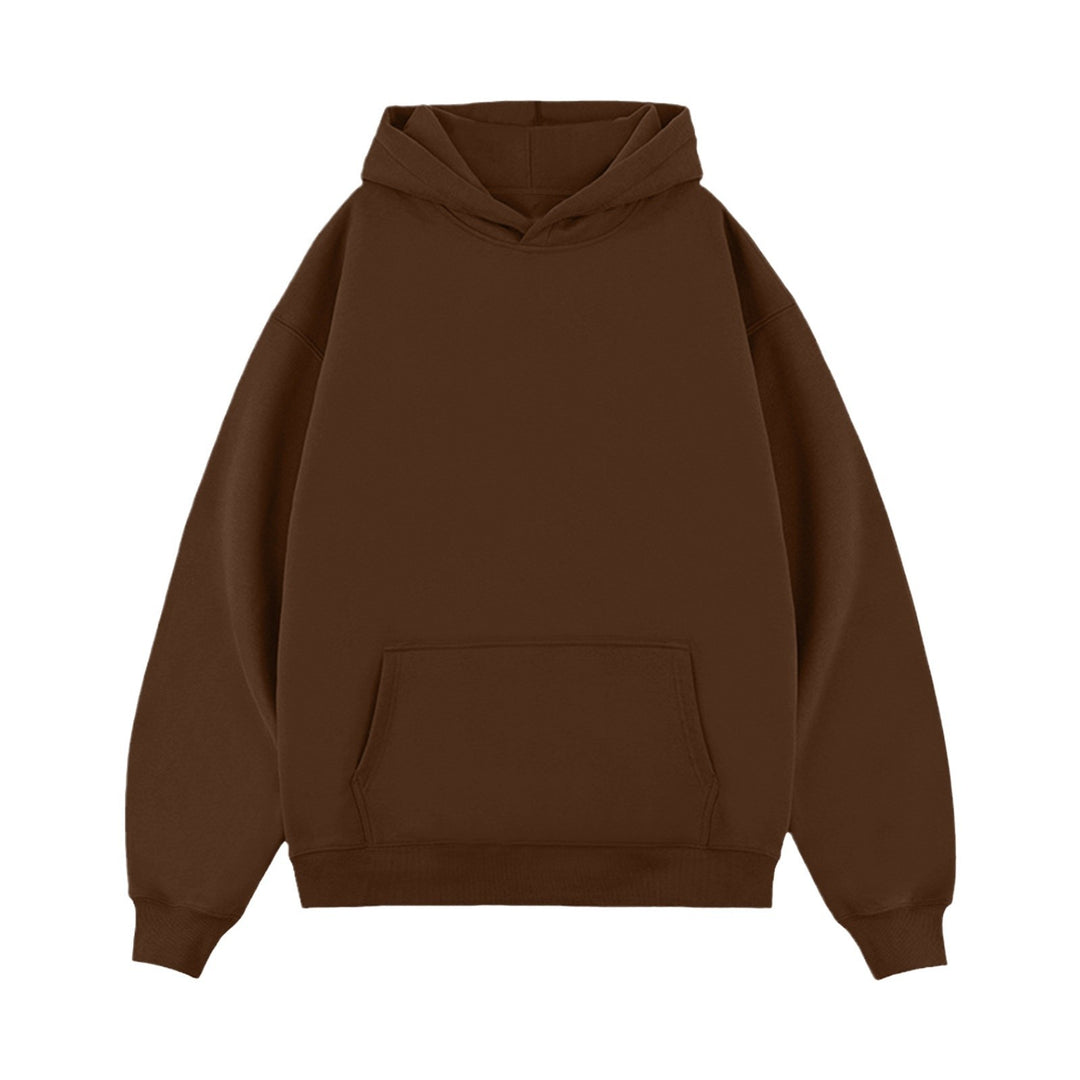 Unisex minimalistischer Oversize-Kapuzenpullover mit gedoppelter Kapuze, tiefer Schulter und breitem Rippbund Drune