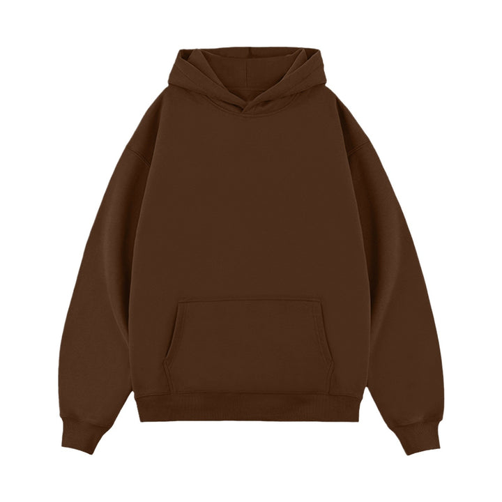 Unisex minimalistischer Oversize-Kapuzenpullover mit gedoppelter Kapuze, tiefer Schulter und breitem Rippbund Drune