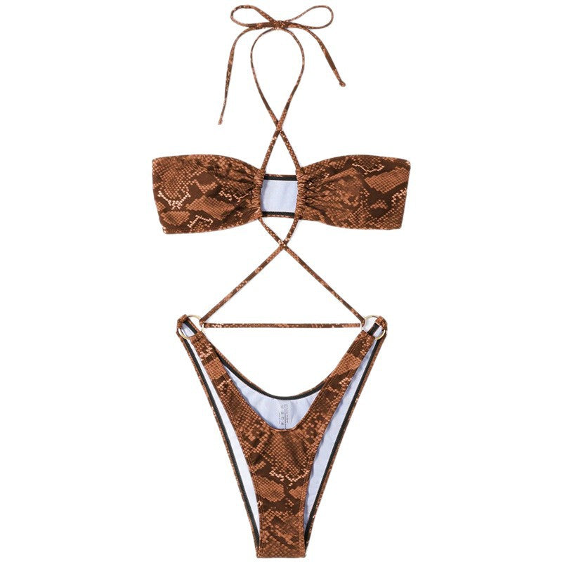 Damen Bikini-Set mit raffiniertem Wickel-Design und eleganten Cross-Trägern Drune