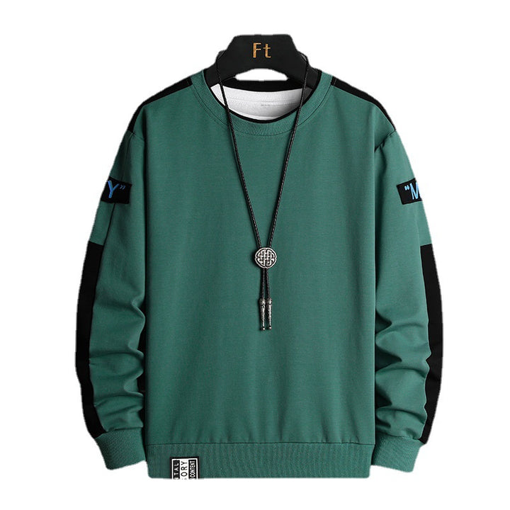 Herren Lockeres Sweatshirt im Urban-Layer-Look mit Schulterpaneelen und geripptem Saum Drune