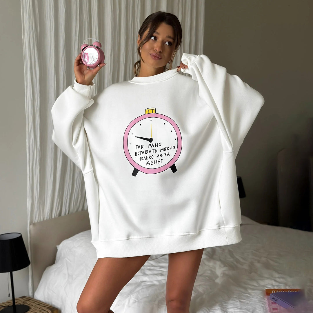 Damen Oversized Sweatshirt mit kreativem Grafiken Drune