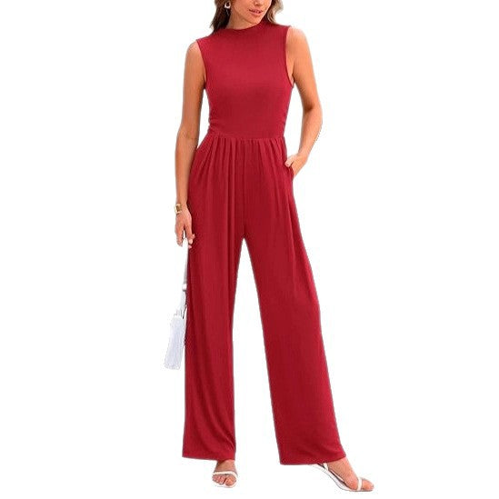 Damen eleganter Jumpsuit mit weitem Bein und taillierter Silhouette Drune