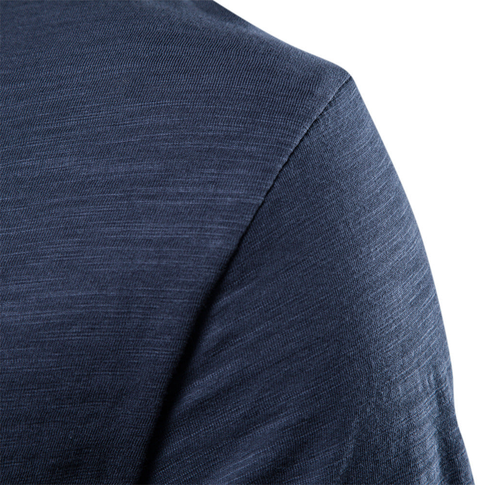 Herren nan leichtes Baumwollshirt mit Rundhalsausschnitt und schlanker Passform Drune