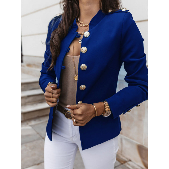 Damen modischer Blazer mit goldenen Knöpfen und schmalem Schnitt Drune