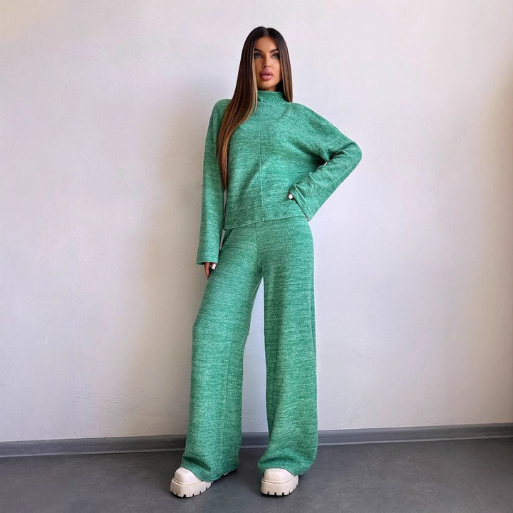 Damen Loungewear-Set mit weitem Schnitt und modernem Rippdesign