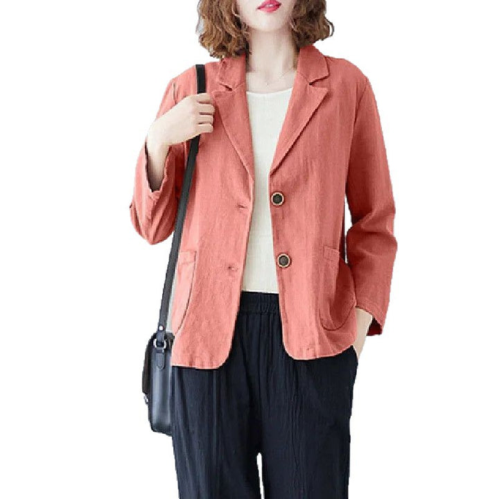 Damen lässiger blazer mit modischen Kontrastknöpfen Drune