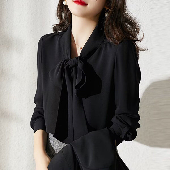 Damen Elegante Schleifenbluse Drune