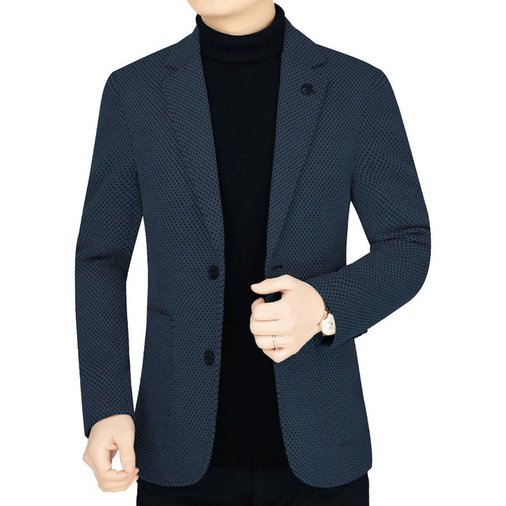 Herren Unstrukturiertes Slim-Fit ReisDrunelazer aus strukturierter Strickoptik mit aufgesetzten Taschen Drune