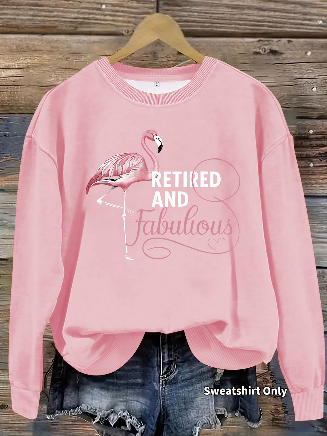 Damen Sweatshirt mit einzigartigem Flamingo-Motiv und inspirierendem Aufdruck Drune
