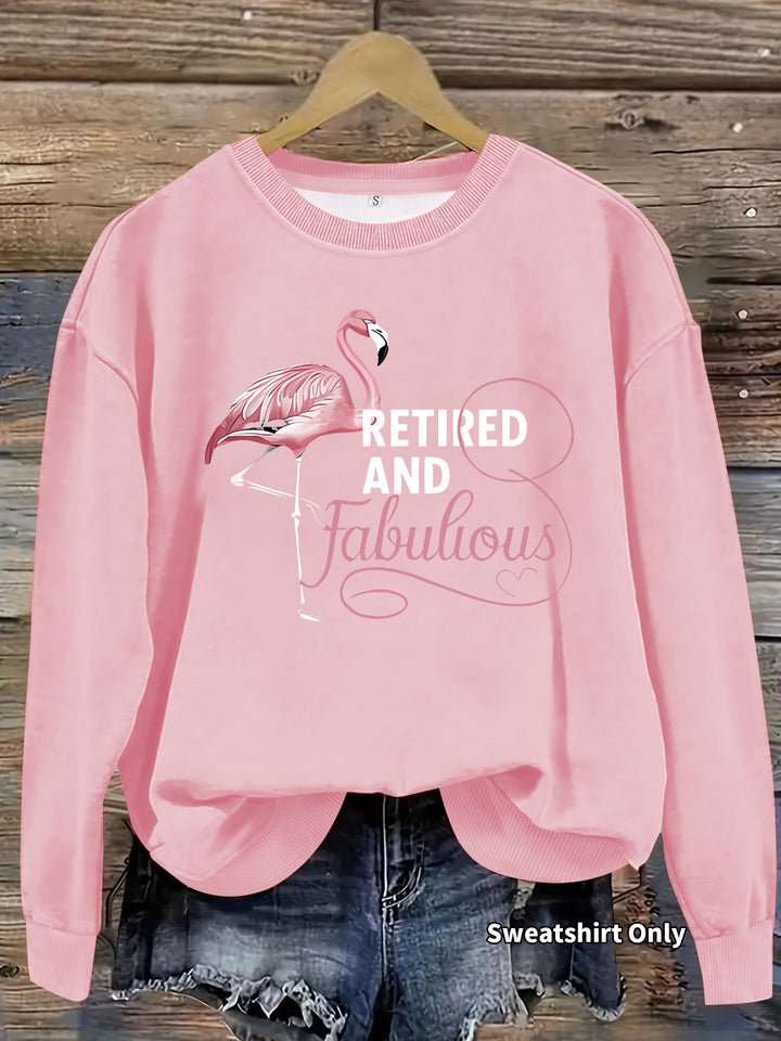 Damen Sweatshirt mit einzigartigem Flamingo-Motiv und inspirierendem Aufdruck Drune