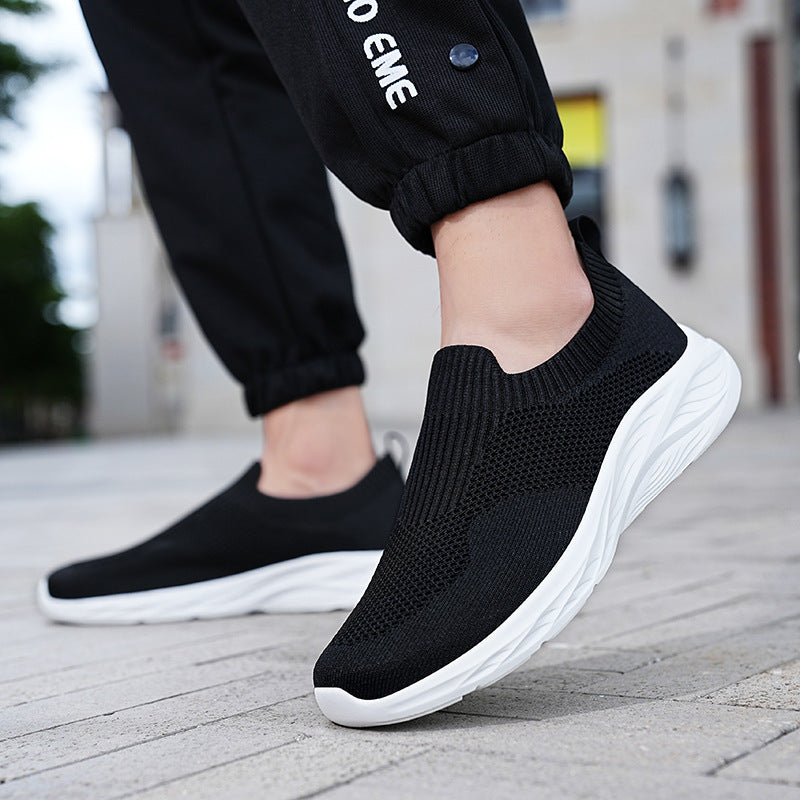 Unisex nan elastischer Strick-Schlupfschuh mit ergonomischer Dämpfungssohle und Fersenlasche Drune