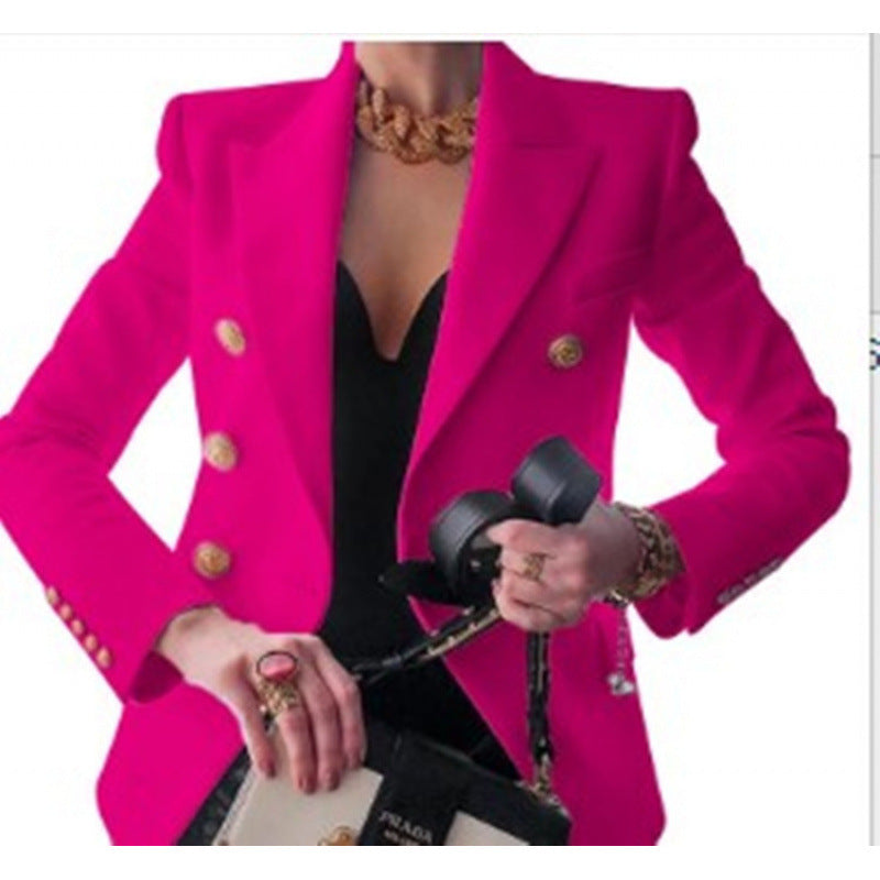 Damen Edler Blazer mit Goldknopf-Detail und klassischem Schnitt Drune