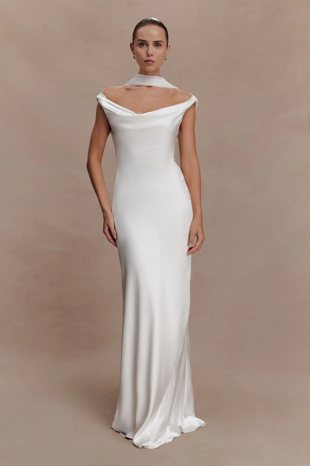 Damen Elegantes Satin-Abendkleid mit schulterfreiem Design Drune