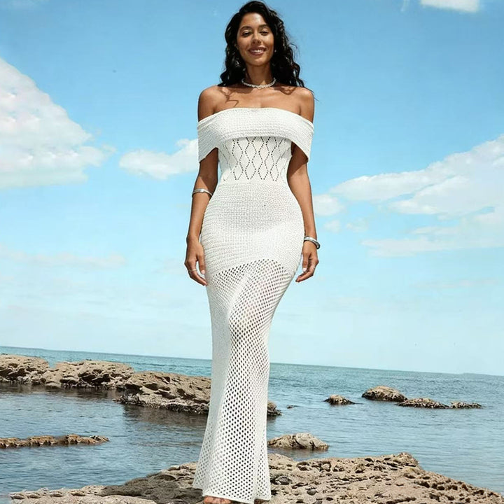 Damen Strickkleid mit schulterfreiem Design Drune