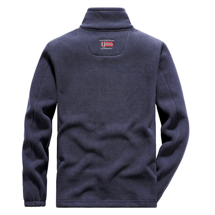 Herren nan hochwertige Microfleece-Outdoorjacke mit Stehkragen, durchgehendem Reißverschluss und isolierendem Fleece-Innenfutter Drune