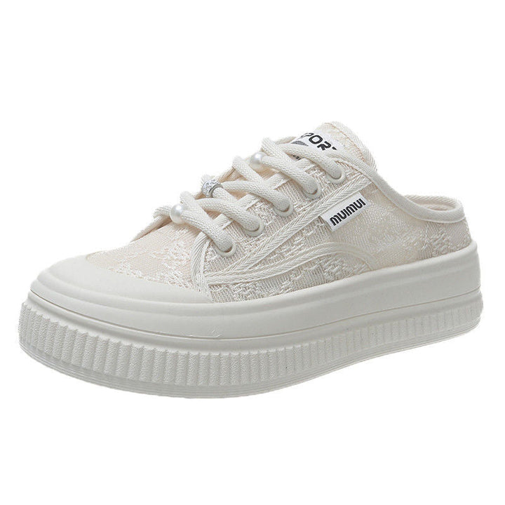 Damen Lace-Up Plateau Sneakers mit dekorativen Details Drune