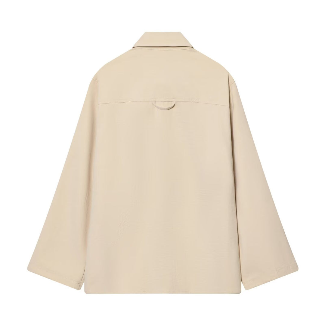 Damen Oversize Feldjacke im Boxy‑Cut mit vier Klapptaschen und verdeckter Druckknopfleiste Drune