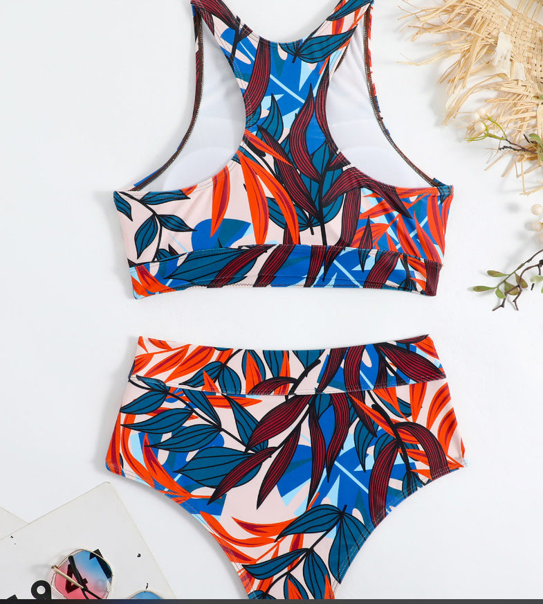 Damen Sport-Bikini-Set mit hohem Bund und Racerback Drune