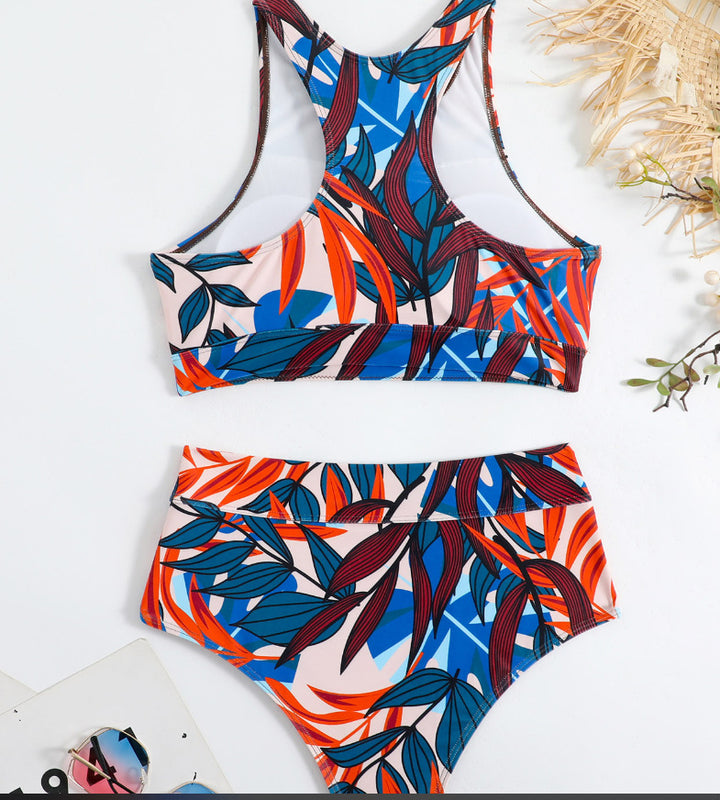 Damen Sport-Bikini-Set mit hohem Bund und Racerback Drune