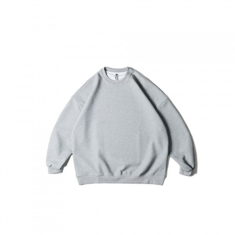Unisex Weitgeschnittenes Sweatshirt mit Waffelstruktur, Rundhals und gerippten Bündchen Drune