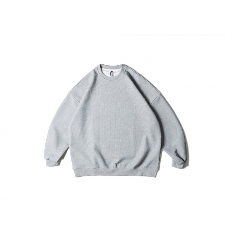 Unisex Weitgeschnittenes Sweatshirt mit Waffelstruktur, Rundhals und gerippten Bündchen Drune