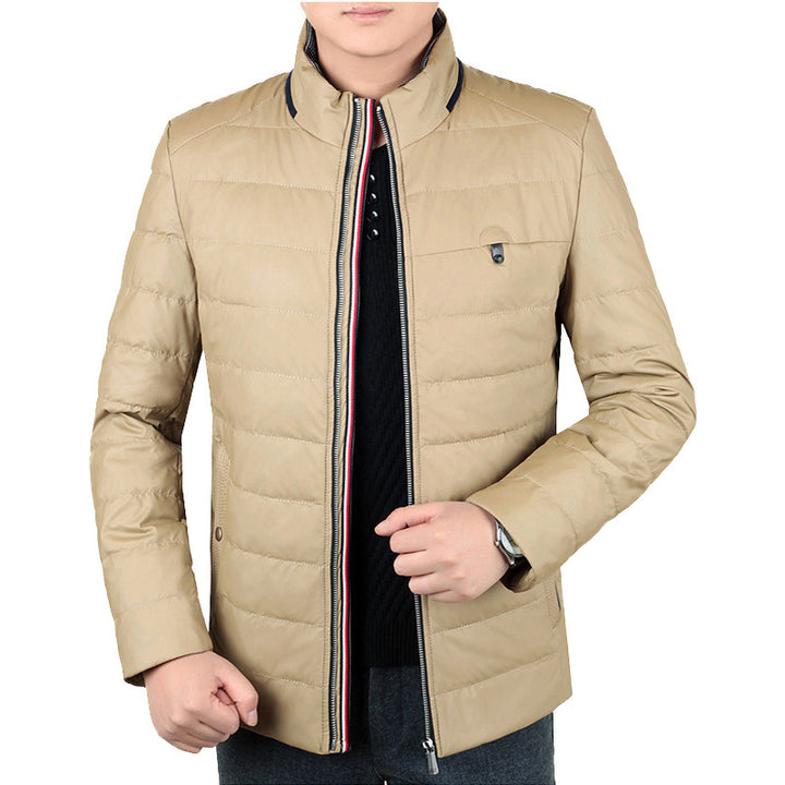 Herren Wattierte Kurzjacke mit Teddykragen und Wappenapplikation Drune