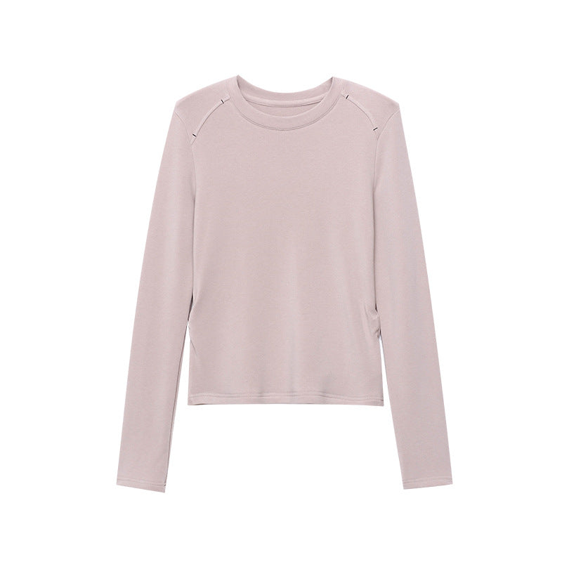 Damen Langarmshirt mit stilvollem Rundhalsausschnitt und modischen Daumenlöchern Drune