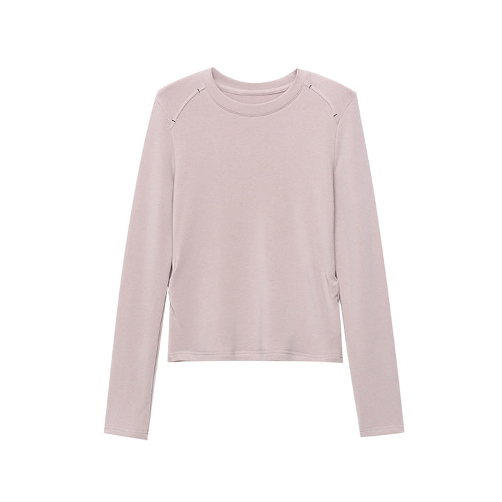 Damen Langarmshirt mit stilvollem Rundhalsausschnitt und modischen Daumenlöchern Drune