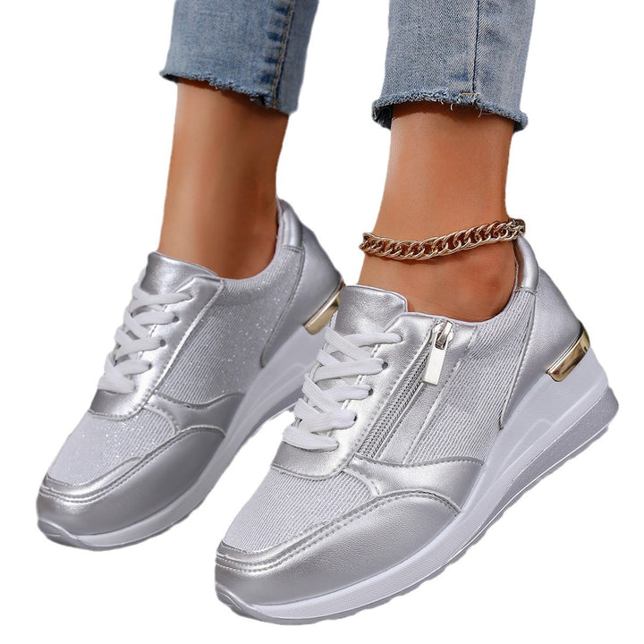 Damen Plateau-Sneaker mit Keilabsatz und Reißverschluss Drune