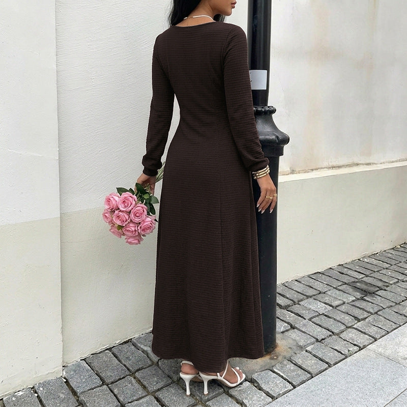 Damen Elegantes Maxikleid mit Schnürdetails Drune