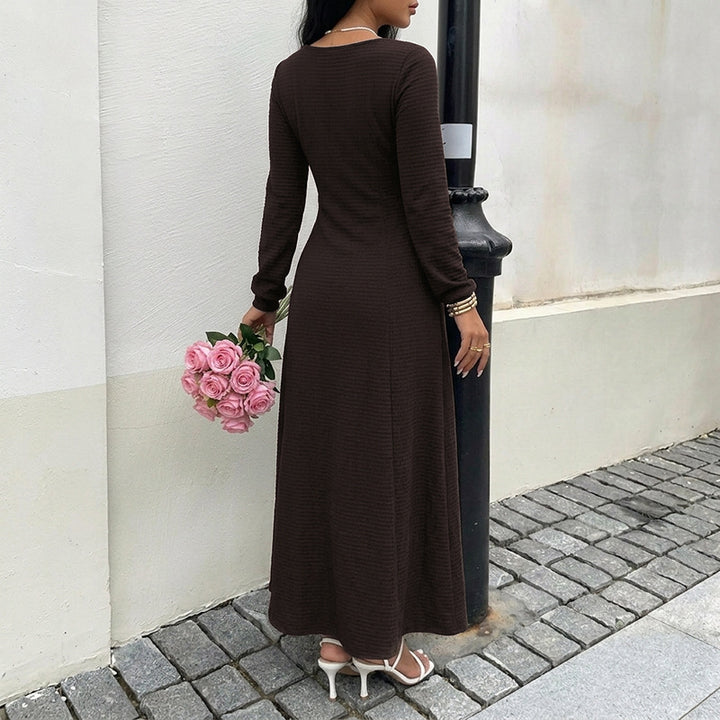 Damen Elegantes Maxikleid mit Schnürdetails Drune