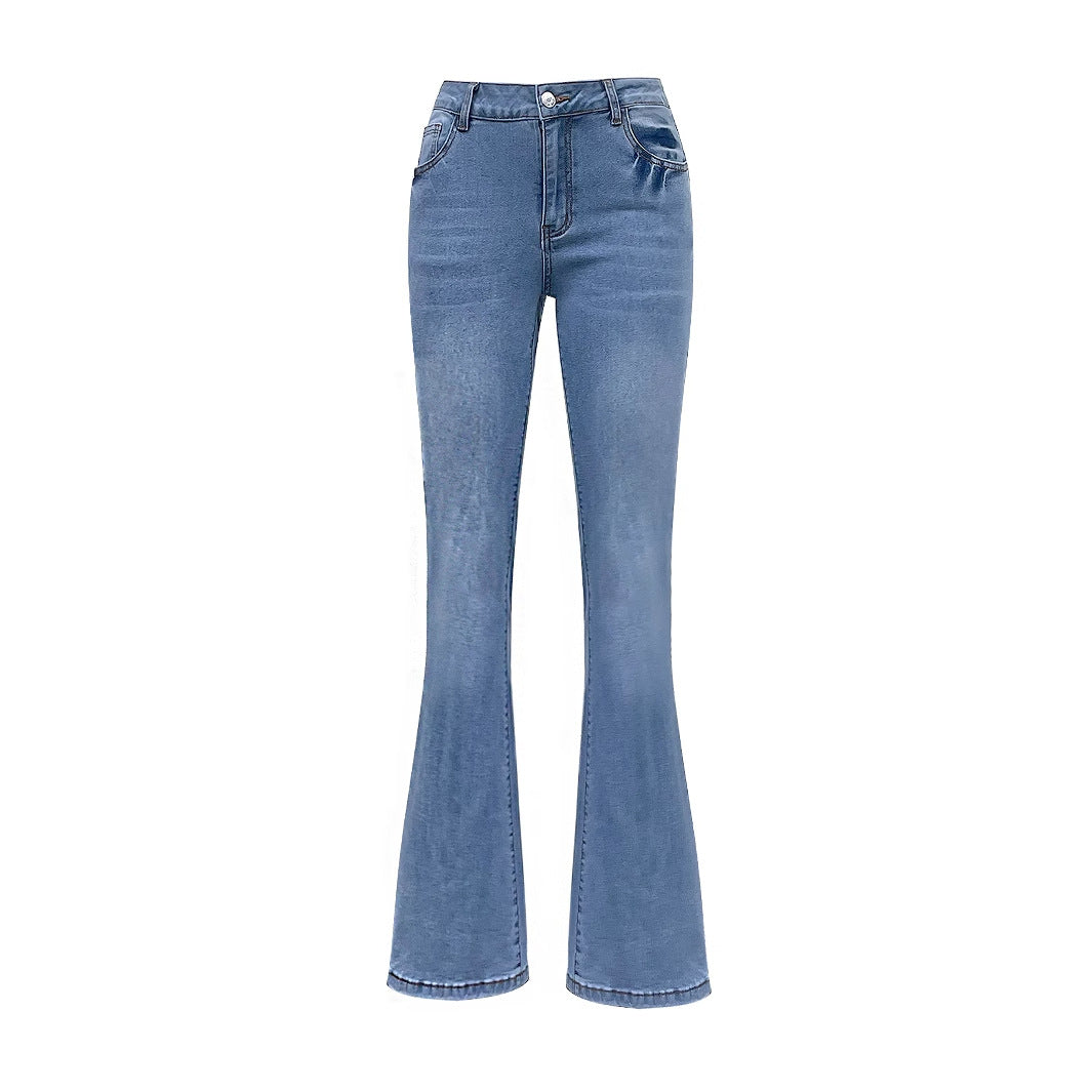 Damen Schlagjeans mit dekorativen Schleifen Drune
