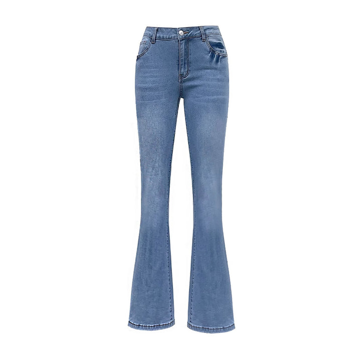 Damen Schlagjeans mit dekorativen Schleifen Drune