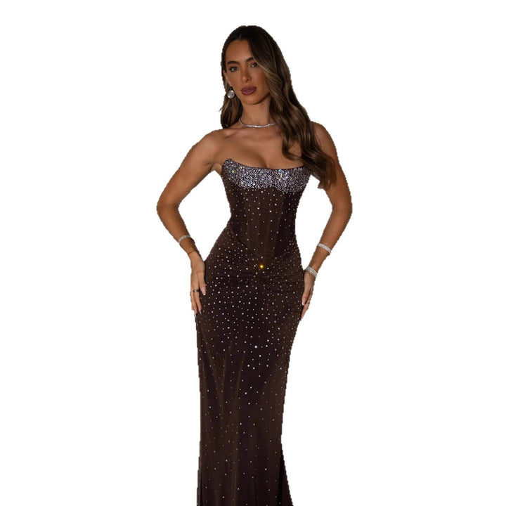 Damen Schimmerndes Abendkleid mit figurbetontem Schnitt und glitzernden Details Drune