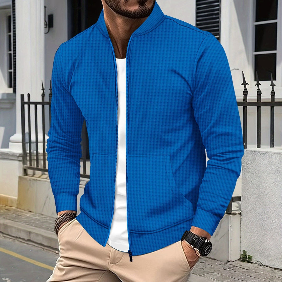 Drune | Zip Jacke Sportliche Passform Strukturierter Stoff Rippkanten Fronttaschen