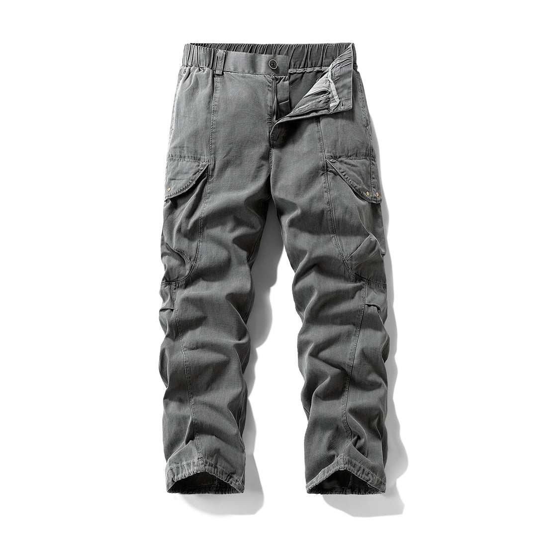 Herren Cargo-Hose im Utility-Look mit elastischem Bund und Knieabnähern Drune